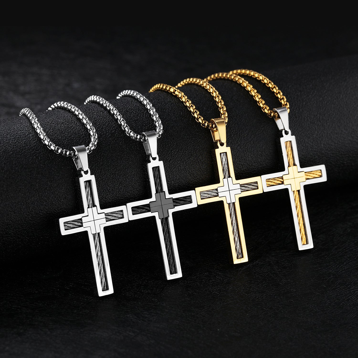 Titanium Steel Wire Cross Men&