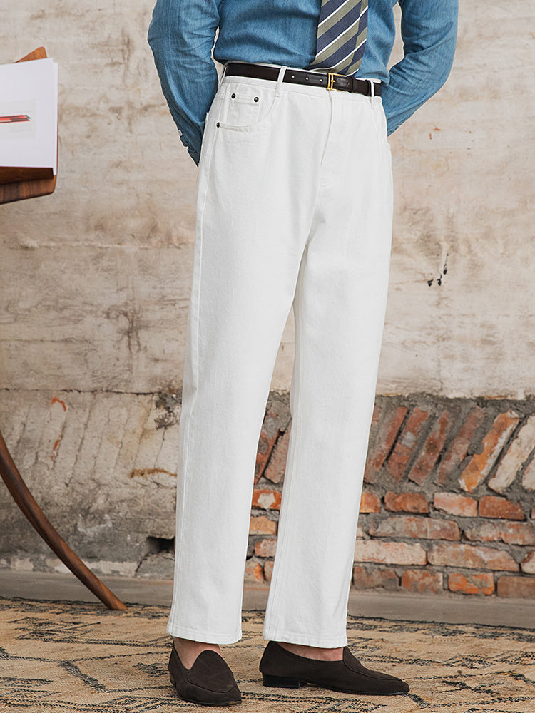 Retro Washed Jeans Fashion Casual High Waist Straight Pants